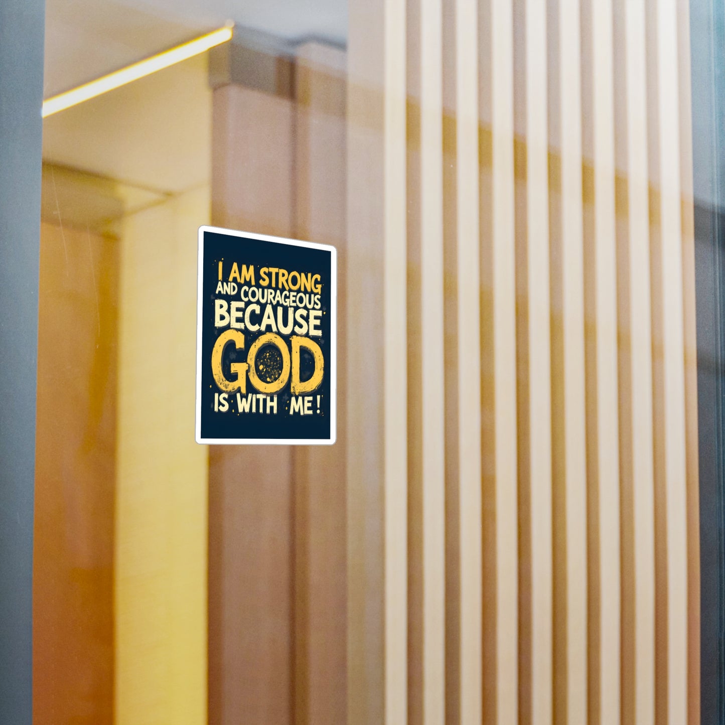 Inspirational God Quote Vinyl Decal - Strong & Courageous Stickers