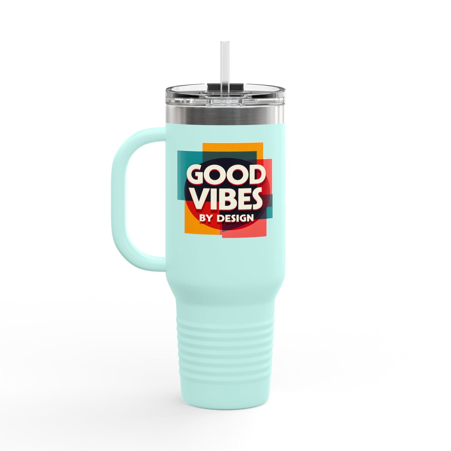 Good Vibes Insulated Travel Mug | 40oz | Perfect for Road Trips, Coffee Lovers, Gifts, Summer Days, Women & Men