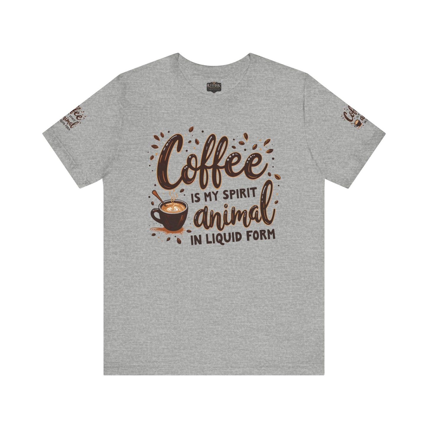 Coffee is my spirit animal in liquid form T-Shirt, Gift for Coffee Enthusiasts, Casualwear, Coffee-Themed Apparel, Birthday Gift