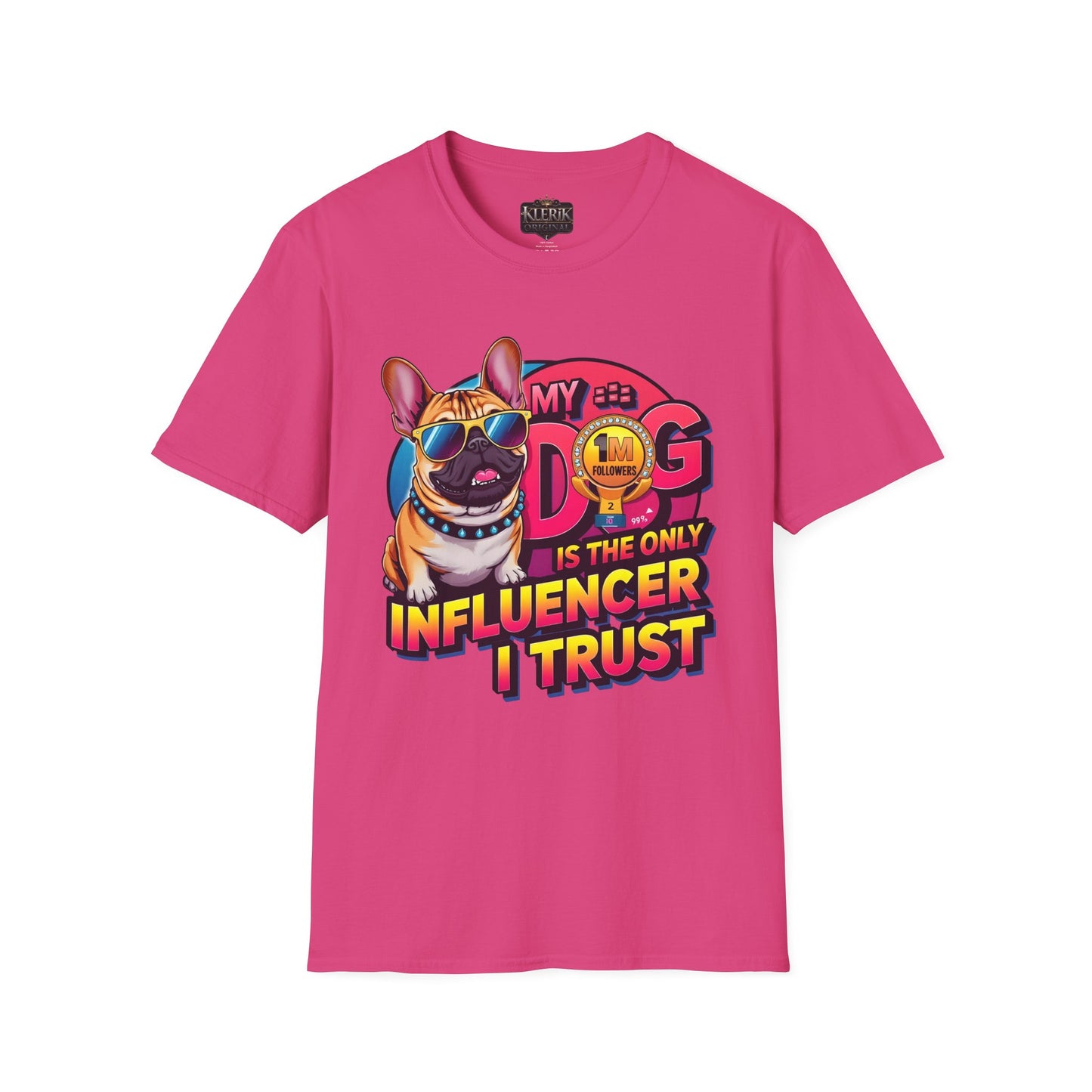 Funny Dog Influencer Unisex T-Shirt, Pet Lover Gift, Dog Mom Tee, Quirky Graphic Tee, Birthday Gift for Dog Owners