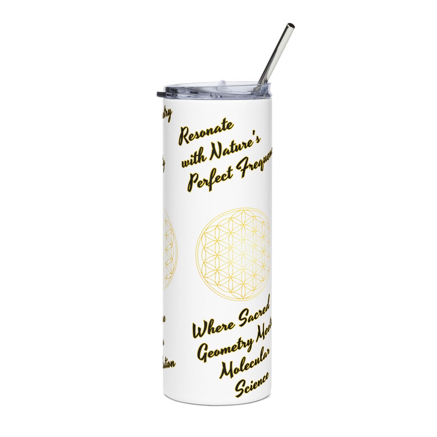 Stainless Steel Tumbler with Inspirational Quotes, 20oz Insulated Water Bottle, Motivational Travel Mug, Geometry of Purity Design, [...]
