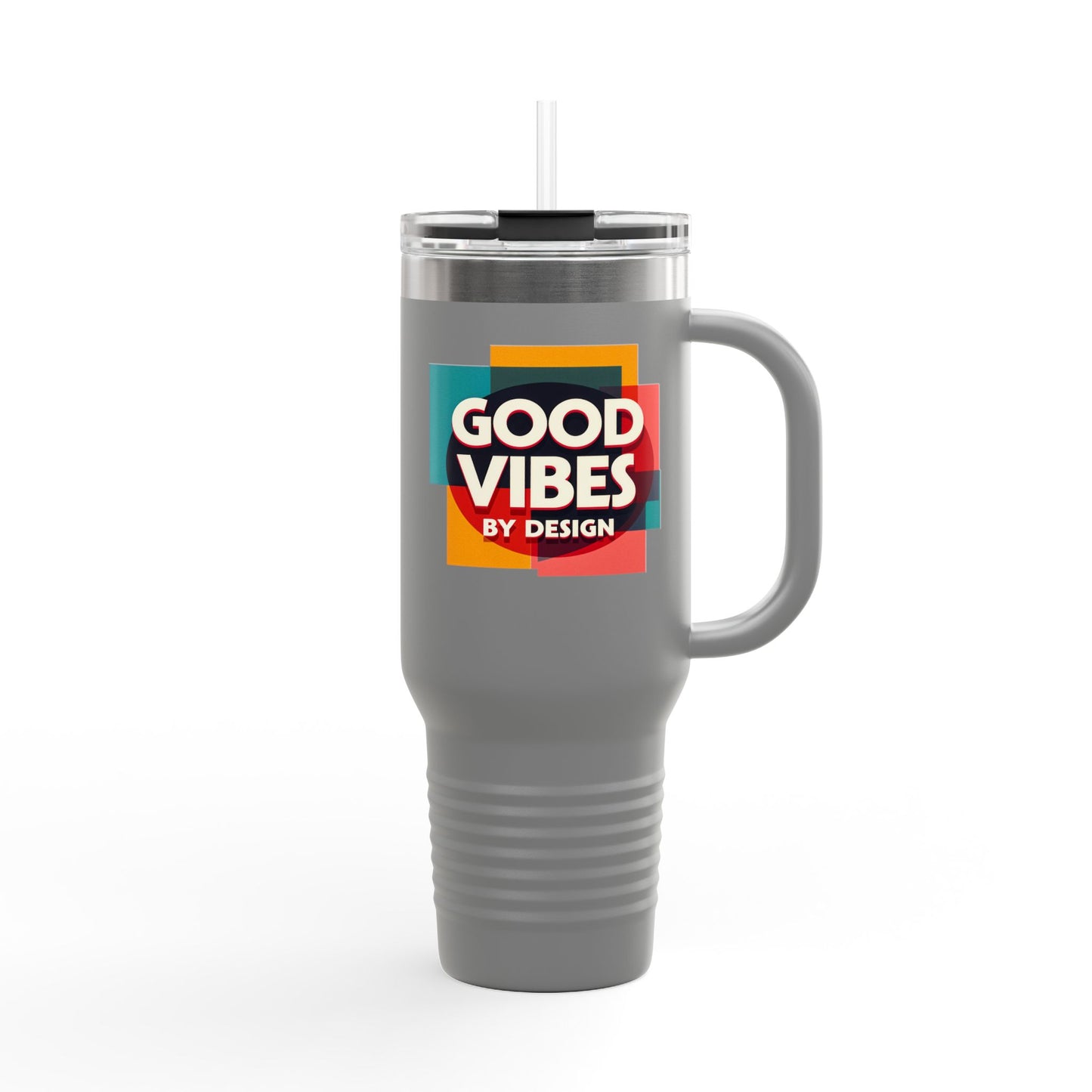 Good Vibes Insulated Travel Mug | 40oz | Perfect for Road Trips, Coffee Lovers, Gifts, Summer Days, Women & Men