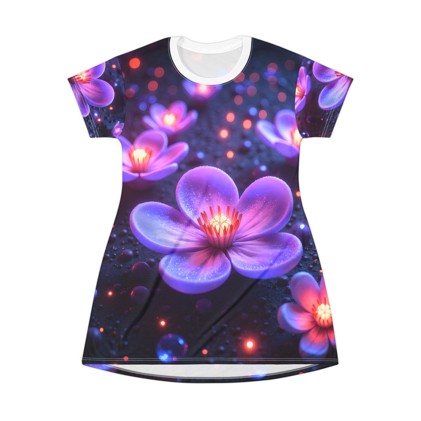 Minimalist Zen Waves Japanese Wabi-Sabi, Casual Summer Dress, Lounge Wear, Floral Print Dress, Gift for Her, Vacation Outfit, Comfortable Fashion