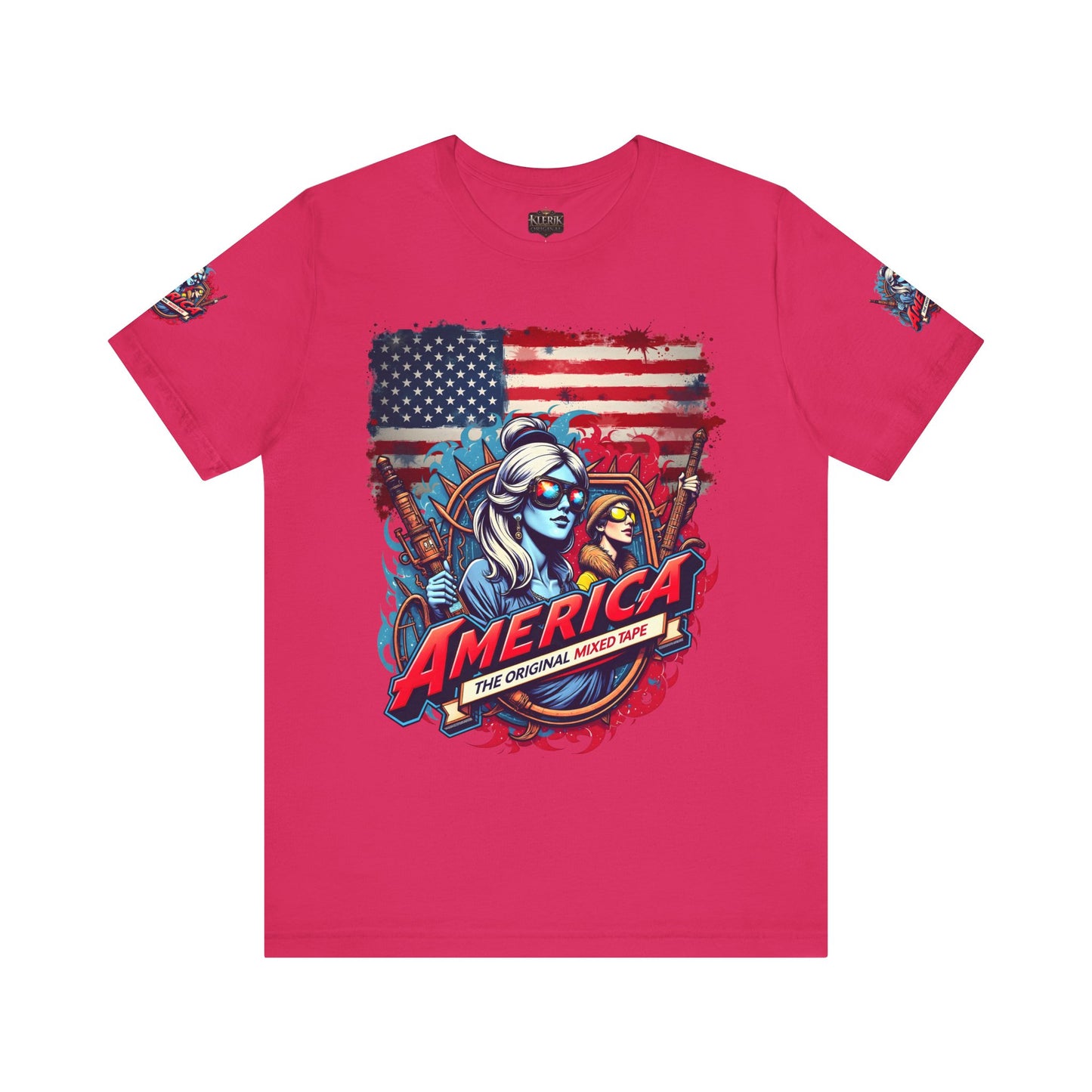 Patriotic Graphic Tee, Unisex Short Sleeve Shirt, American Flag Top, Vintage Americana T-Shirt, Ideal for Independence Day, Casual Wear