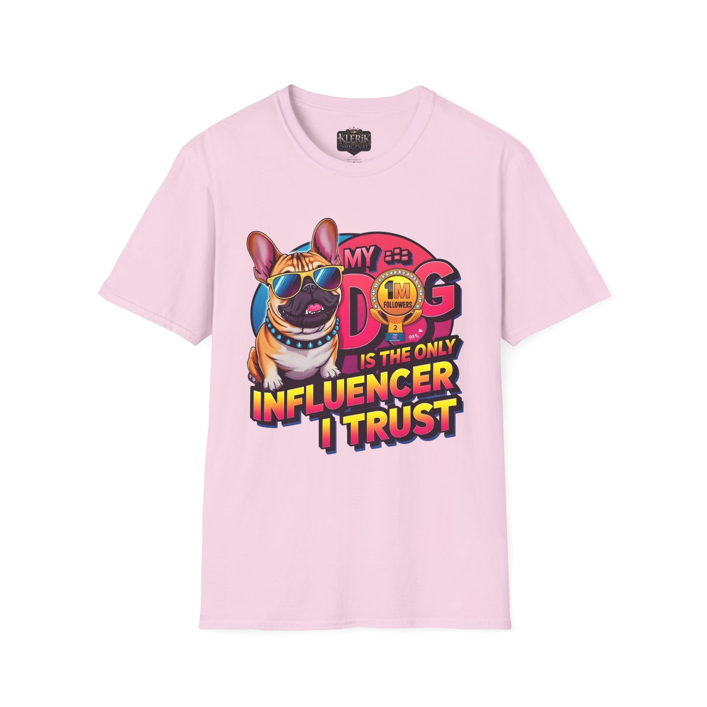 Funny Dog Influencer Unisex T-Shirt, Pet Lover Gift, Dog Mom Tee, Quirky Graphic Tee, Birthday Gift for Dog Owners