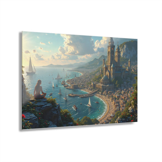 Scenic Acrylic Print with French Cleat Hanger – Serene Coastal View Art