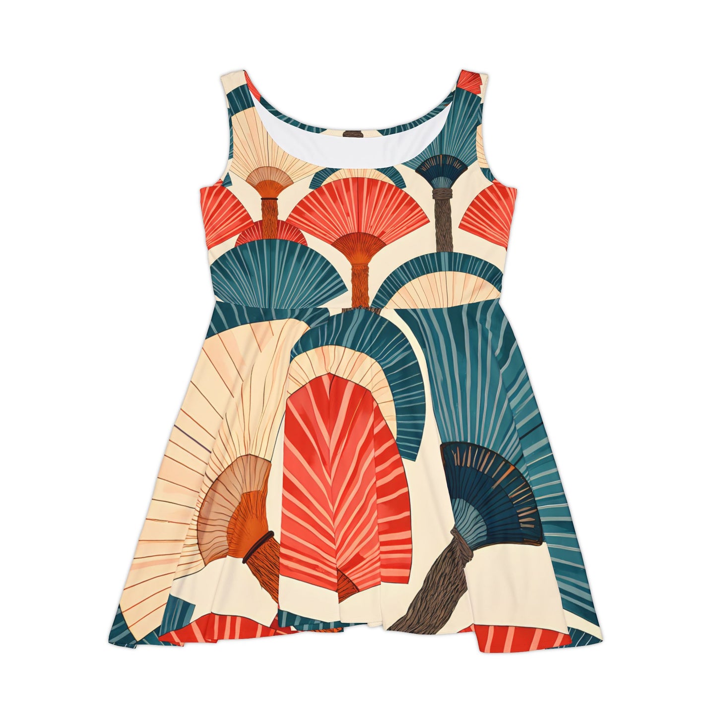 Tropical Print Skater Dress - Perfect for Summer, Beach Days, Casual Outings, Festivals, and Vacations