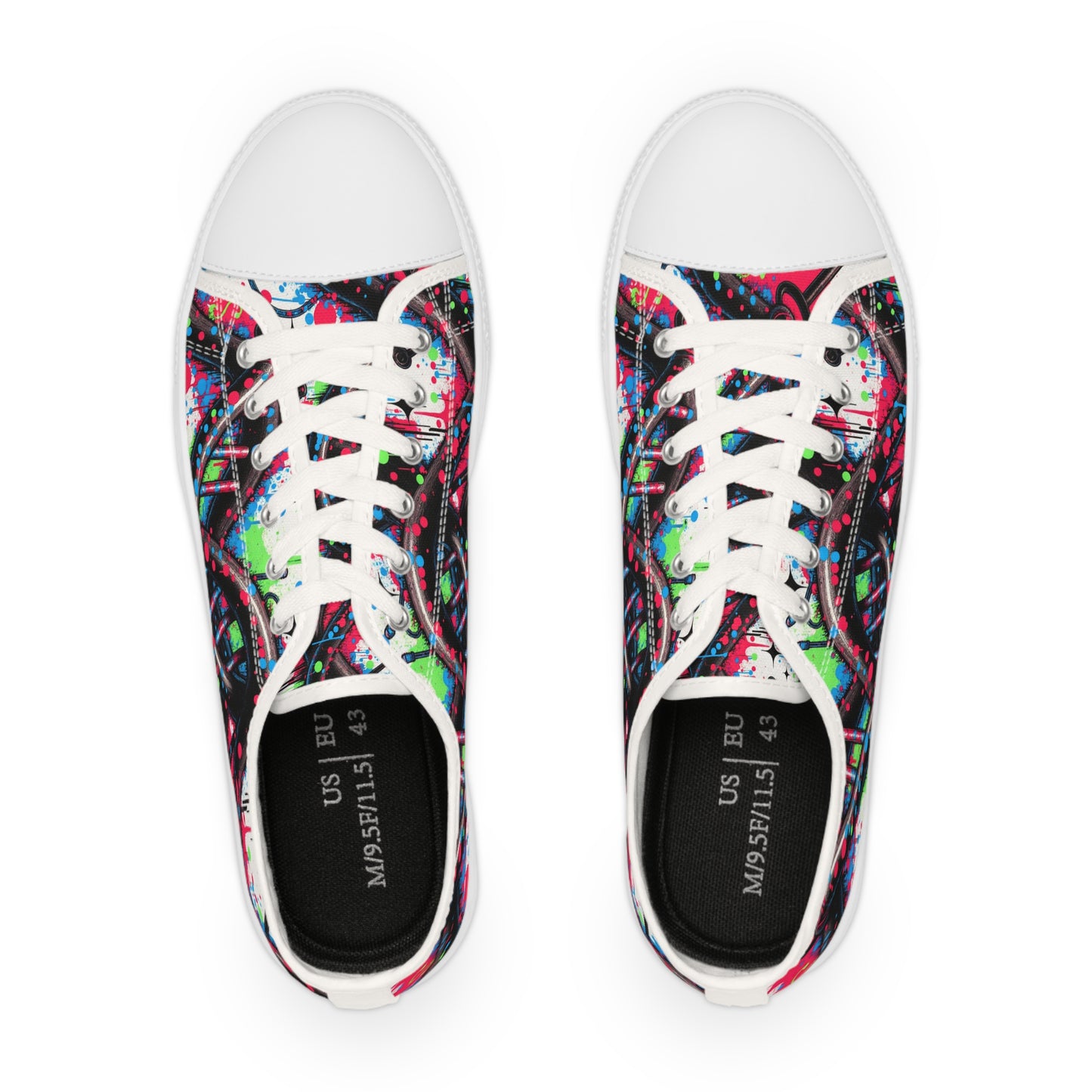 Colorful Artistic Low Top Sneakers for Men | Trendy Casual Shoes, Unique Footwear, Gift for Him, Stylish Sneakers, Comfortable Everyday Wear
