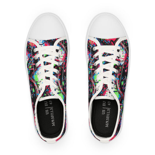 Colorful Artistic Low Top Sneakers for Men | Trendy Casual Shoes, Unique Footwear, Gift for Him, Stylish Sneakers, Comfortable Everyday Wear