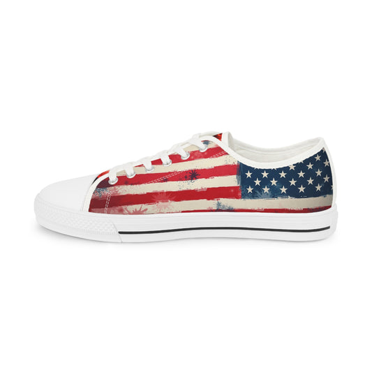 🇺🇸 Patriotic Men's Low Top Sneakers | Casual Footwear for Independence Day, Summer, & Everyday Style