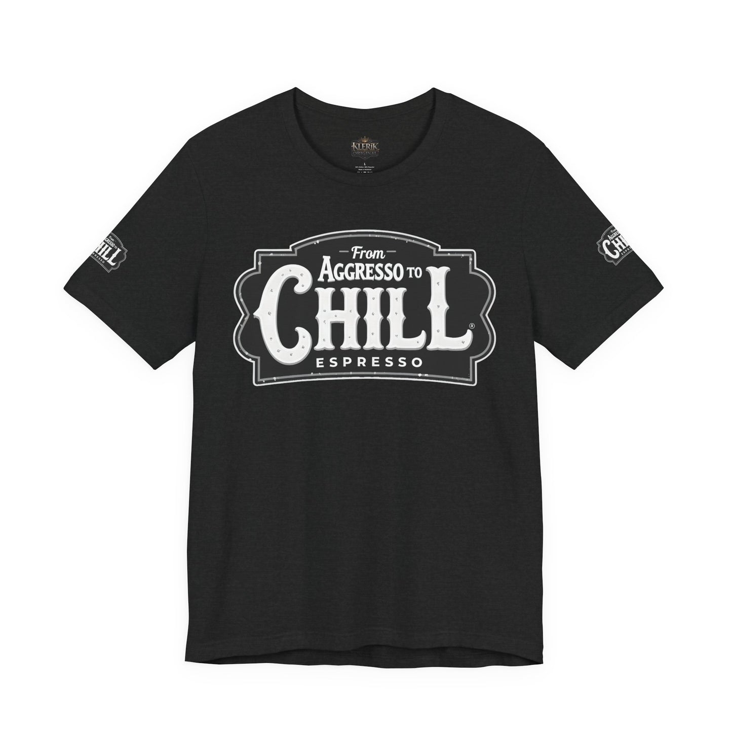 From Aggresso to Chill Espresso Unisex Tee, Relaxed Fit T-Shirt, Coffee Lover Gift, Casual Wear