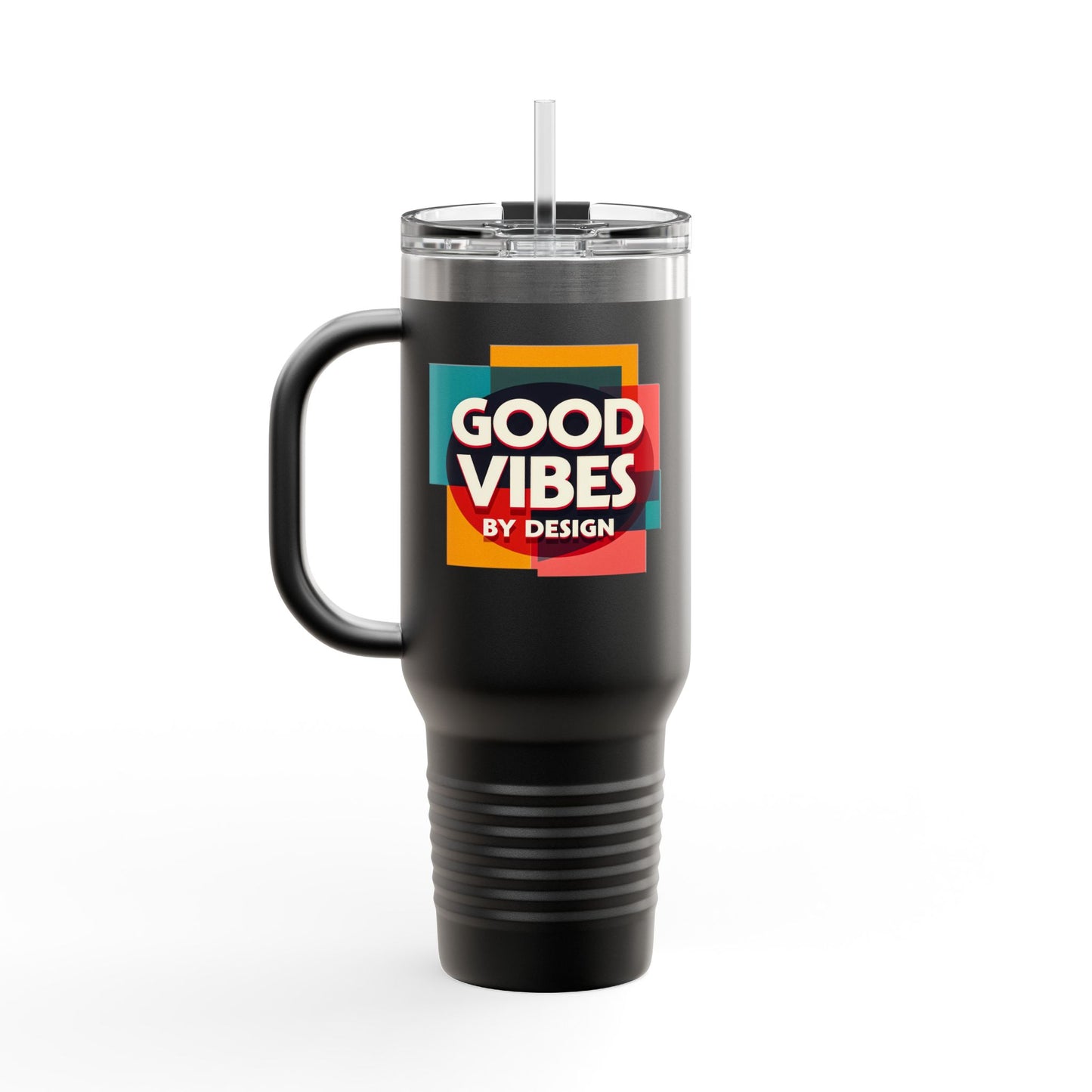 Good Vibes Insulated Travel Mug | 40oz | Perfect for Road Trips, Coffee Lovers, Gifts, Summer Days, Women & Men