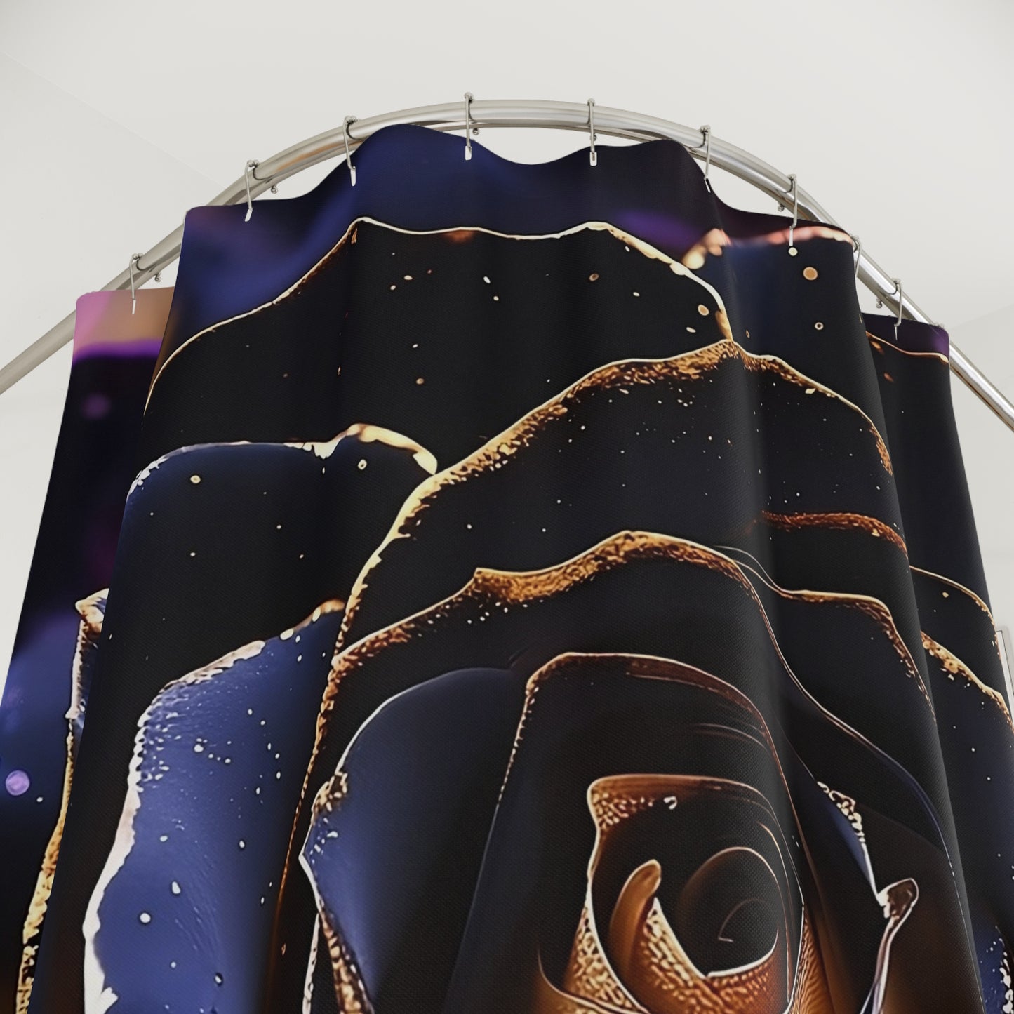 Elegant Black Rose Shower Curtain | Floral Bathroom Decor, Boho Chic, Romantic Gift for Her, Home Accessories, Luxurious Design