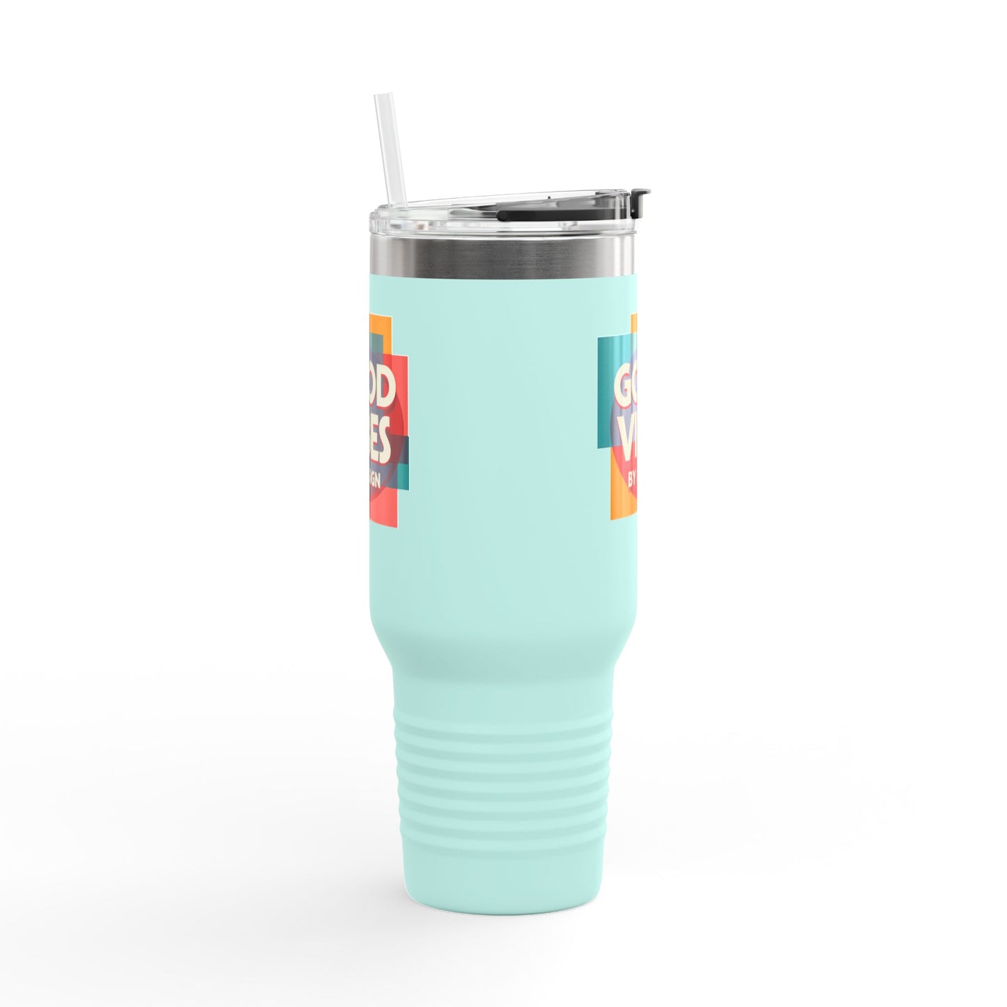 Good Vibes Insulated Travel Mug | 40oz | Perfect for Road Trips, Coffee Lovers, Gifts, Summer Days, Women & Men