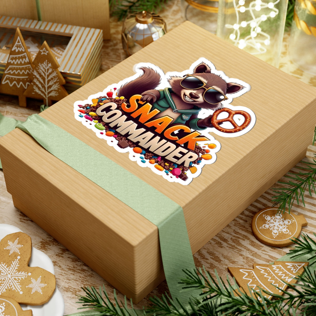 SNACK COMMANDER Kiss-Cut Sticker – Fun, Bold Vinyl Design for Laptops, Journals & More | Glossy, Durable, Gift-Read