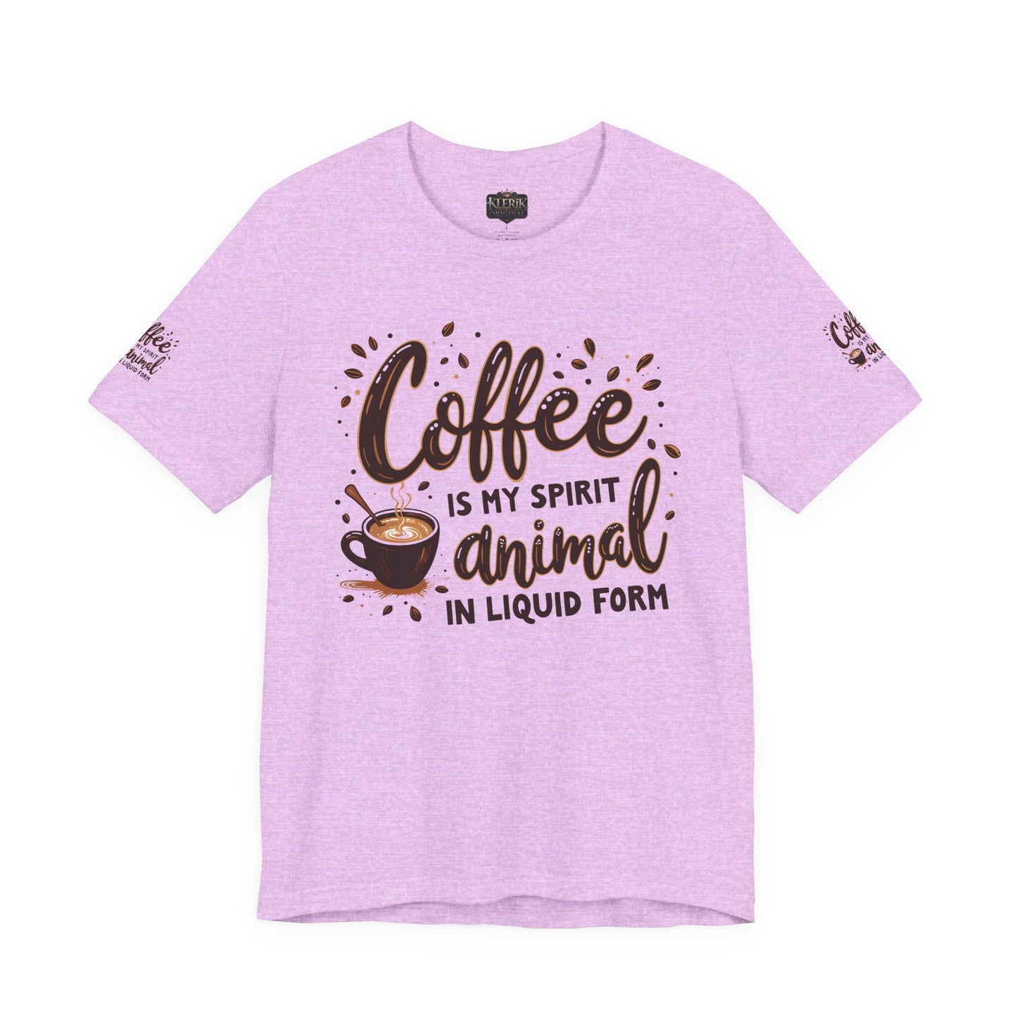 Coffee is my spirit animal in liquid form T-Shirt, Gift for Coffee Enthusiasts, Casualwear, Coffee-Themed Apparel, Birthday Gift